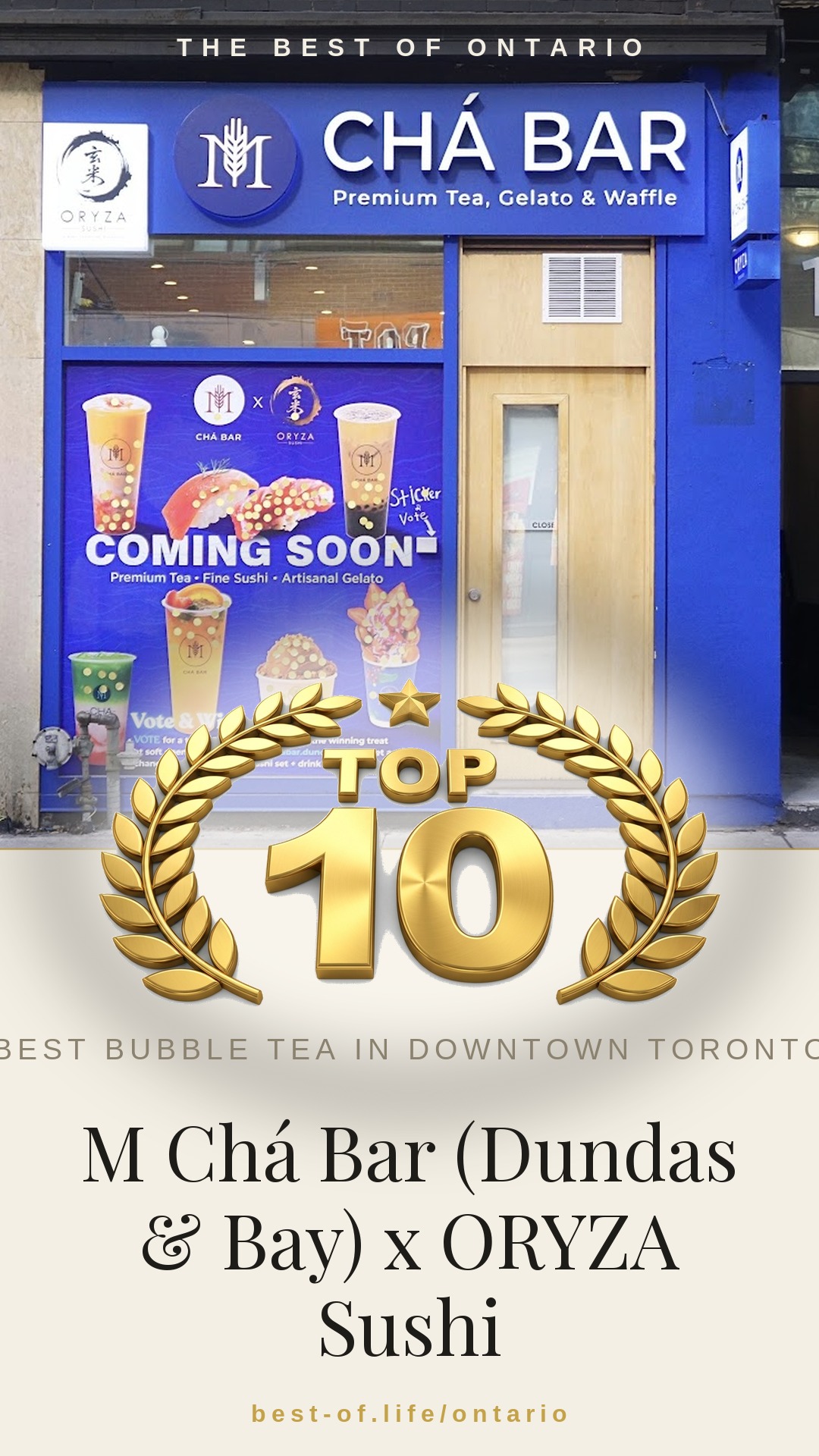 M Chá Bar (Dundas & Bay) x ORYZA Sushi Instagram badge